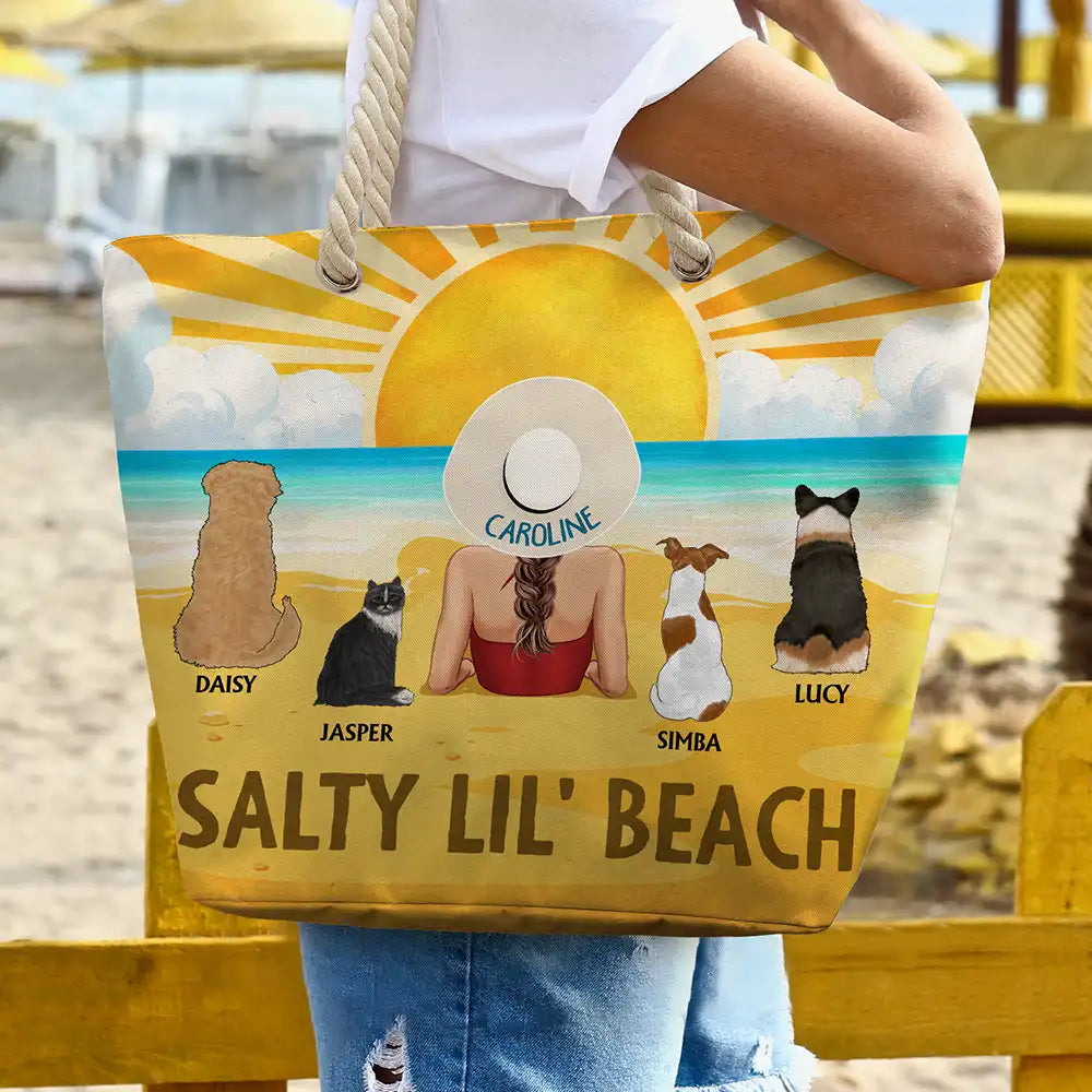 The Beach Is Calling And I Must Go Dog Cat - Personalized Beach Bag - Image 3