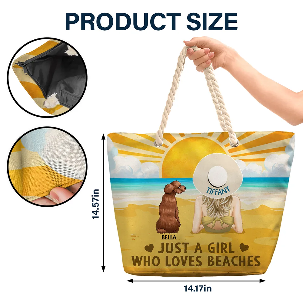The Beach Is Calling And I Must Go Dog Cat - Personalized Beach Bag - Image 5