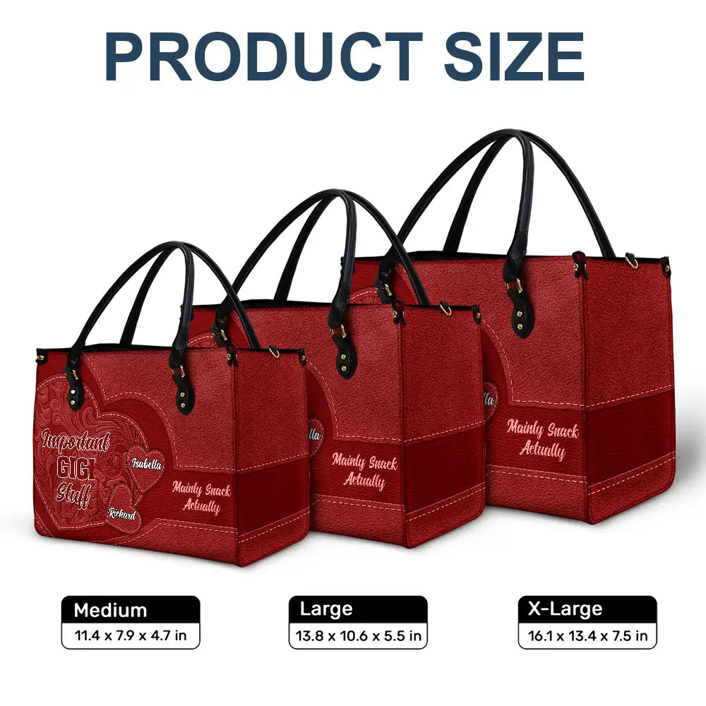 Important Nana Stuff - Personalized Leather Bag - Image 6