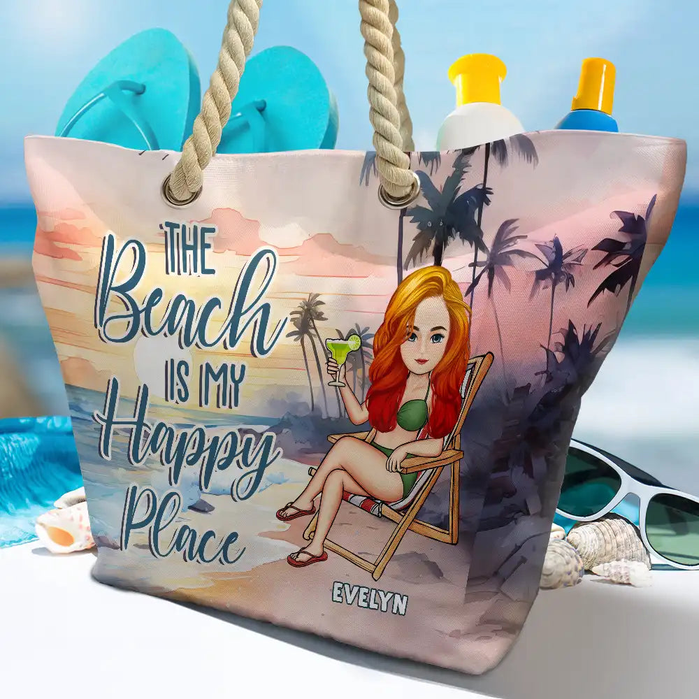 Beach Lovin' Girl - Personalized Beach Bag - Image 4