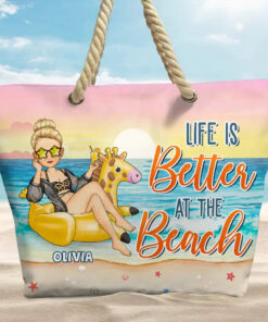 Alternative view of Sun Sand And A Drink In My Hand - Personalized Beach Bag
