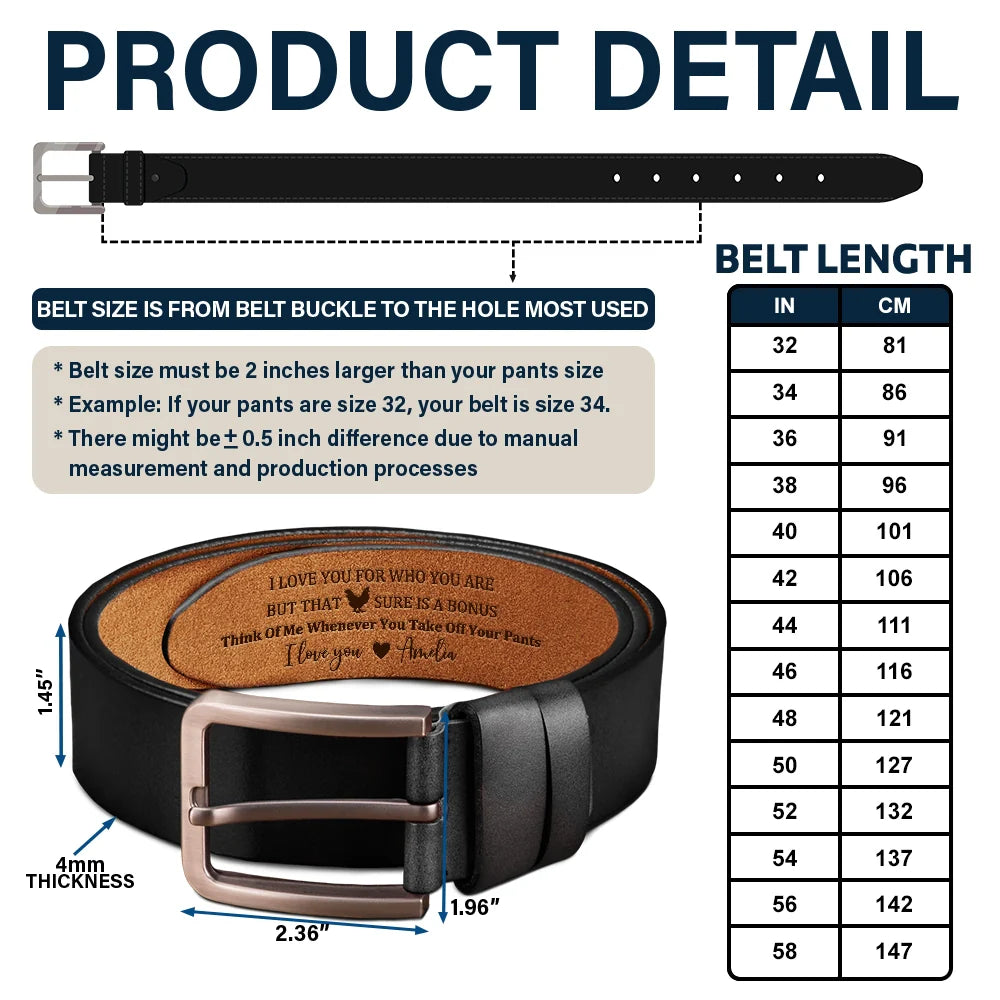 I Licked It So It's Mine - Personalized Engraved Leather Belt - Image 5