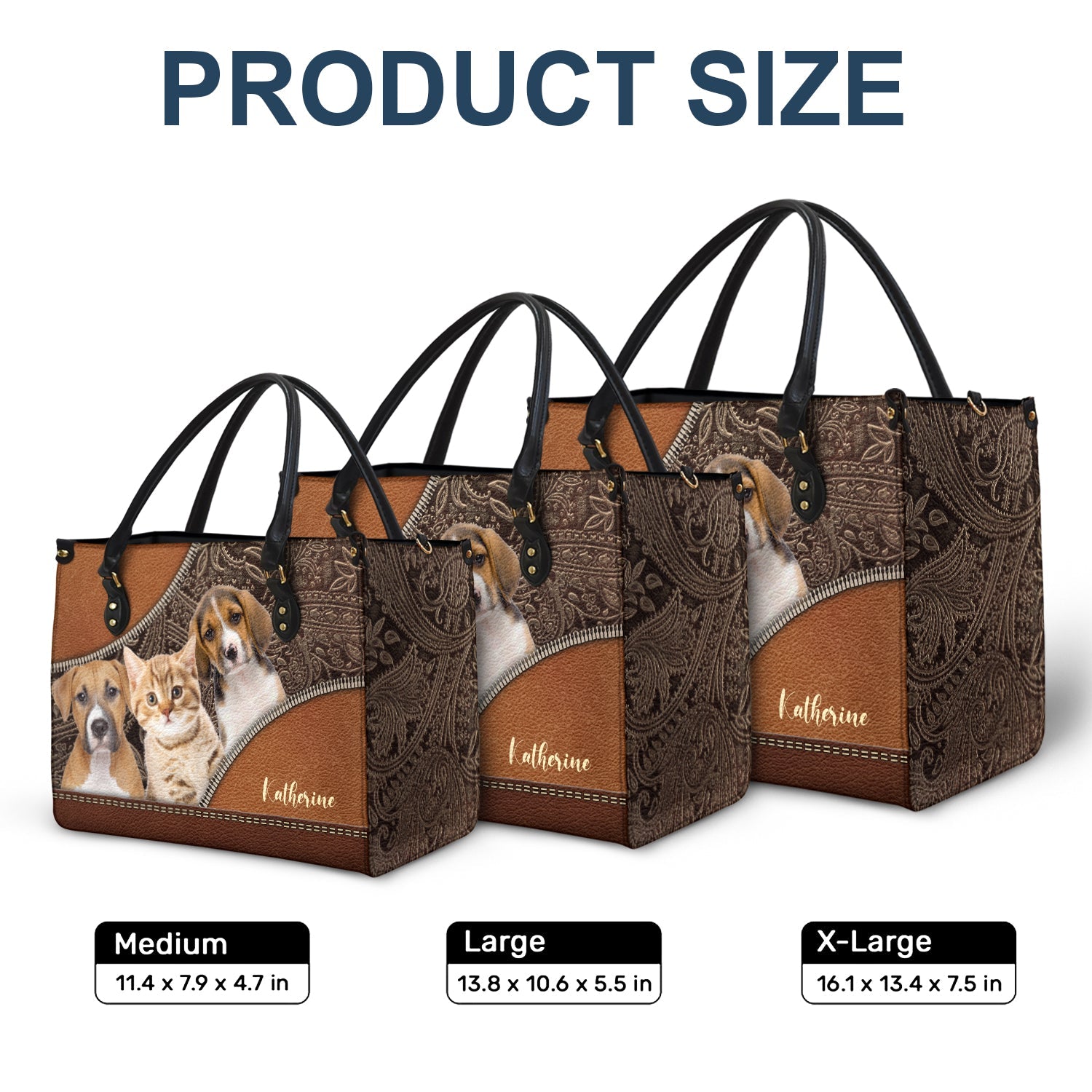 Custom Photo Dog Face - Gift For Pet Lovers - Personalized Leather Bag - Image 7