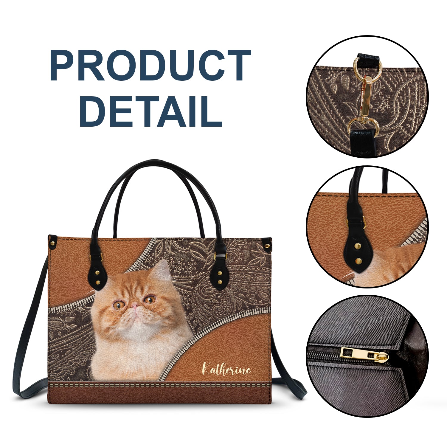 Custom Photo Dog Face - Gift For Pet Lovers - Personalized Leather Bag - Image 8