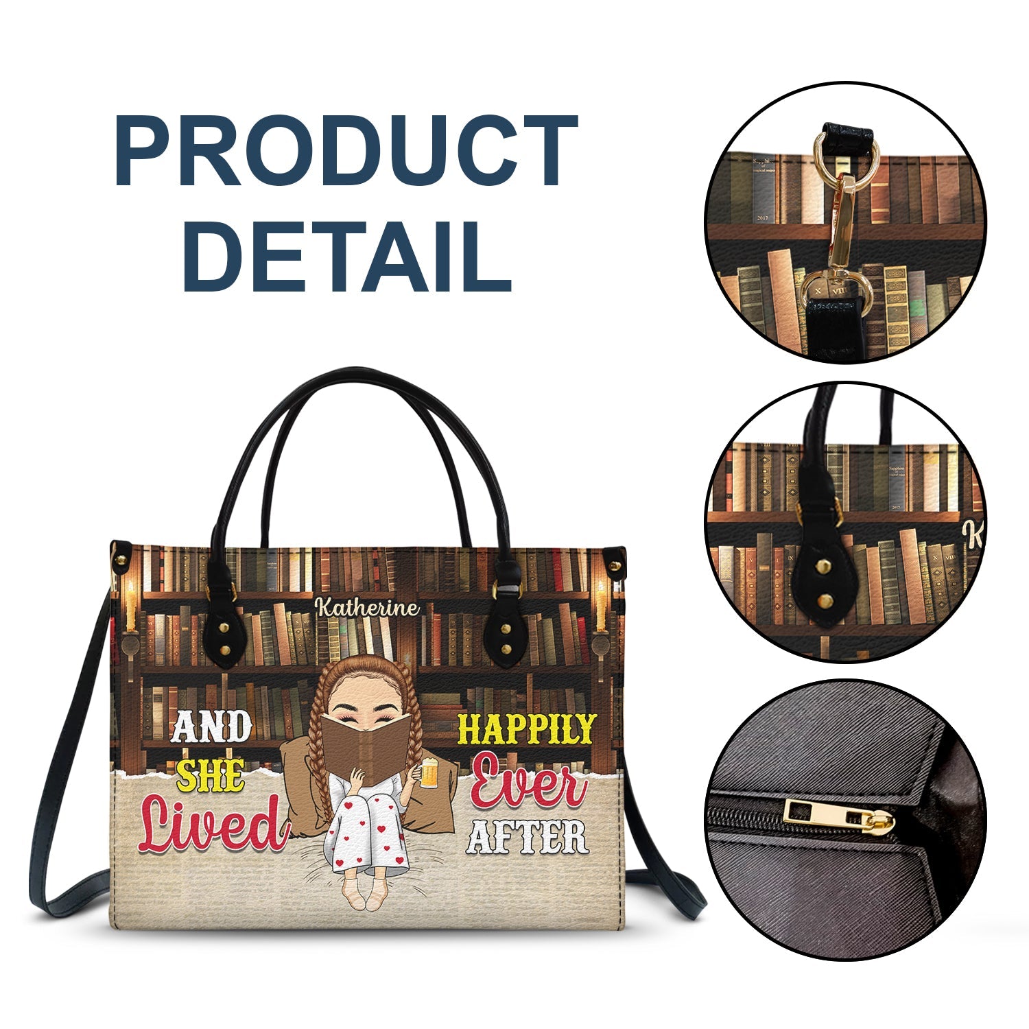 Just A Girl Who Loves Books - Gift For Books Lovers - Personalized Leather Bag - Image 6