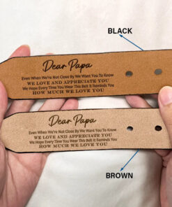 Alternative view of Dad It Reminds You How Much We Love You - Personalized Engraved Leather Belt