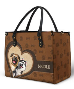Alternative view of Dog Mom 3D Cute Effect Dog - Personalized Leather Bag