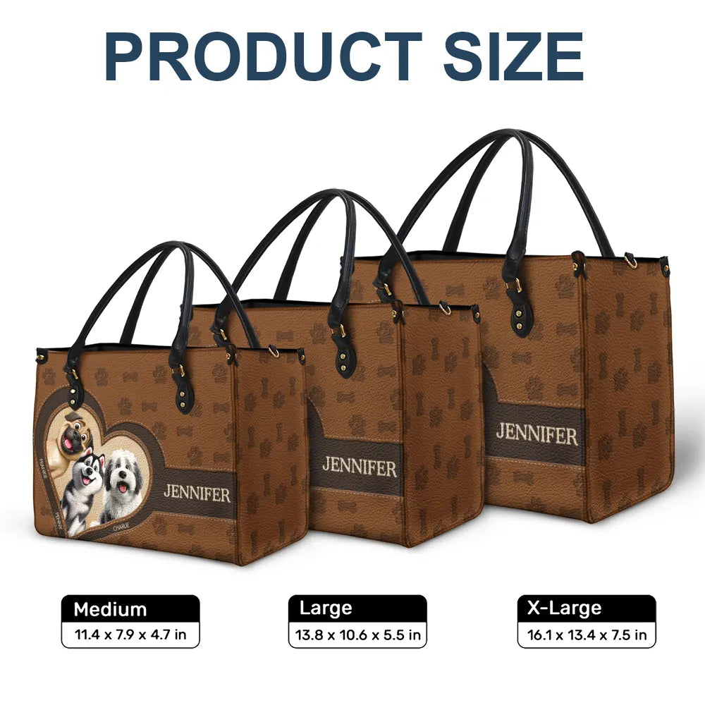 Dog Mom 3D Cute Effect Dog - Personalized Leather Bag - Image 6