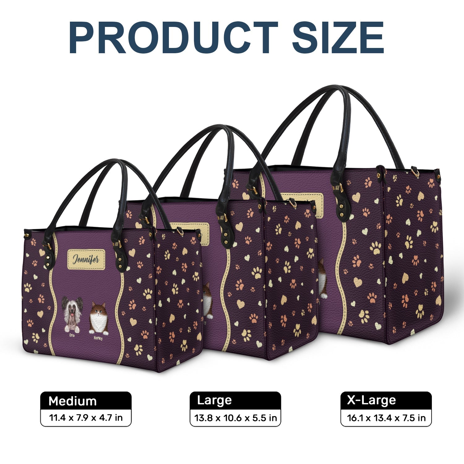 Fur Mom With Love - Gift For Pet Lovers, Pet Mom - Personalized Leather Bag - Image 6