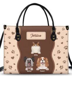 Fur Mom With Love - Gift For Pet Lovers, Pet Mom - Personalized Leather Bag