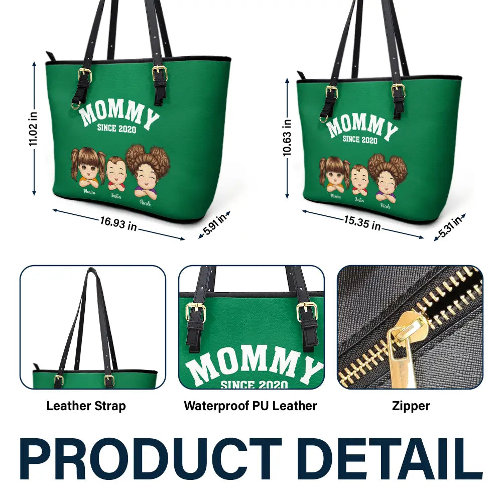 Grandma Mommy Since - Personalized Leather Tote Bag - Image 6