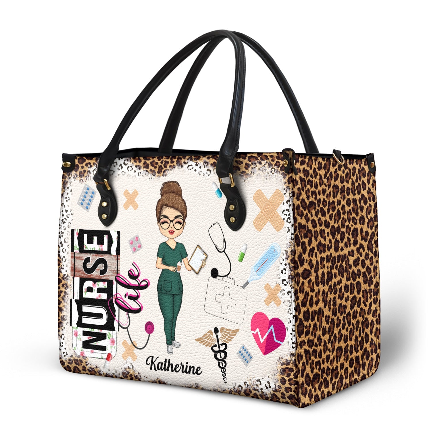 Nurse Life - Gift For Nurse - Personalized Leather Bag - Image 2