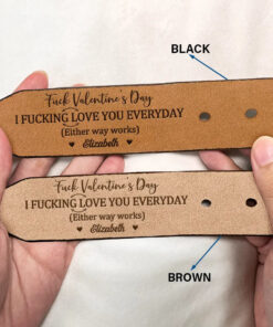 Alternative view of I Love You Everyday Couple - Personalized Engraved Leather Belt