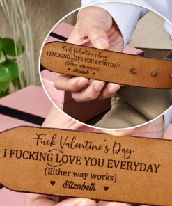 I Love You Everyday Couple - Personalized Engraved Leather Belt