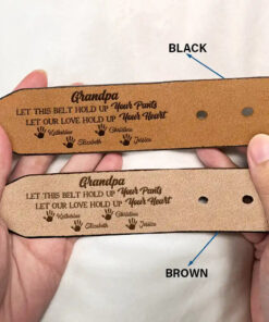 Alternative view of Let Our Love Hold Up Your Heart - Personalized Engraved Leather Belt