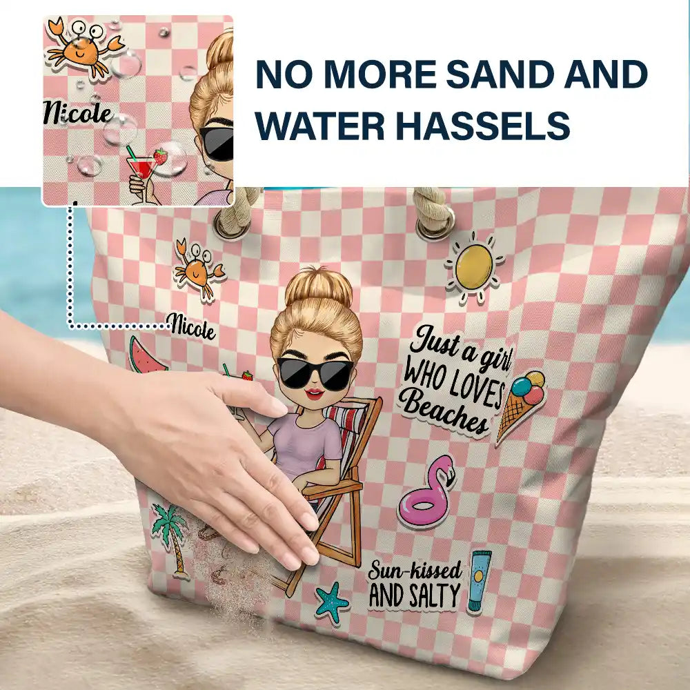 The Beach Is My Therapy - Personalized Beach Bag - Image 6
