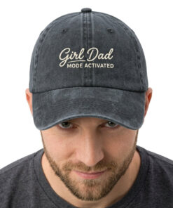 Girl Dad Mode Activated, Father's Day Retro Faux Embroidery Cap, Gift For Him