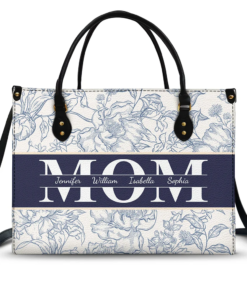 Mom Floral Design Trendy Bag - Personalized Leather Bag