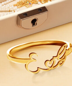 Alternative view of Multiple Initials With Heart - Personalized Custom Shaped Ring