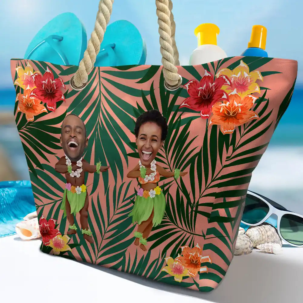 Custom Photo Hula Dancing - Personalized Beach Bag - Image 5