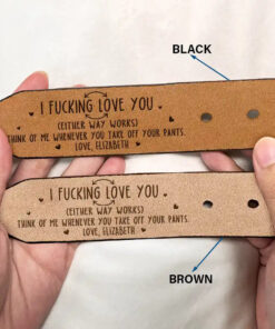 Alternative view of Either Way Works I Love You - Personalized Engraved Leather Belt