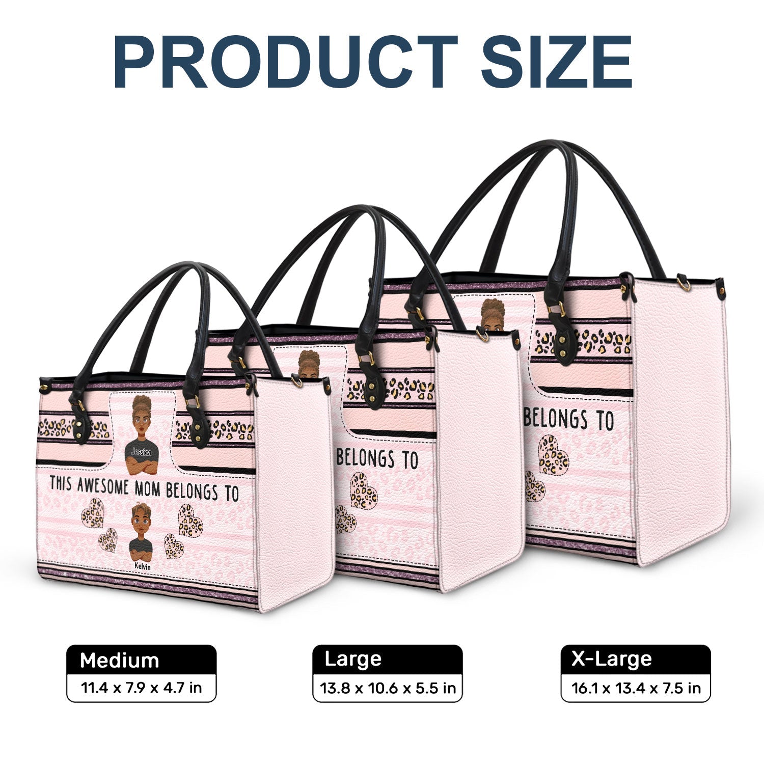 This Awesome Mom Belongs To - Gift For Mother - Personalized Leather Bag - Image 6