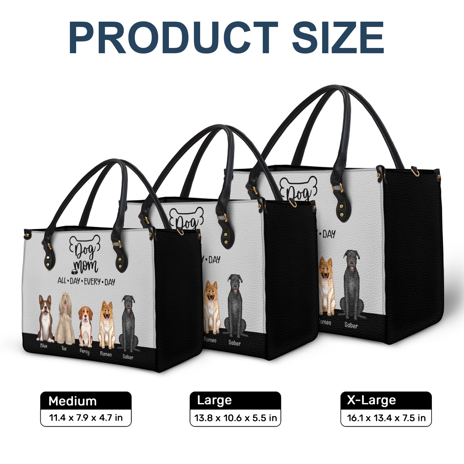 All Day Every Day - Gift For Dog Mom - Personalized Leather Bag - Image 6