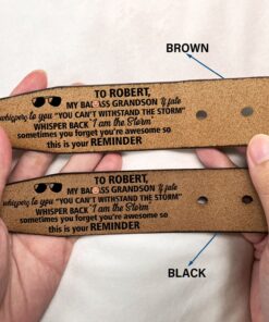 Alternative view of To My Son This Is Your Reminder - Birthday, Loving Gift For Son, Grandson, Niece - Personalized Engraved Leather Belt