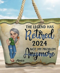 Alternative view of The Legend Has Retired Vintage - Personalized Beach Bag