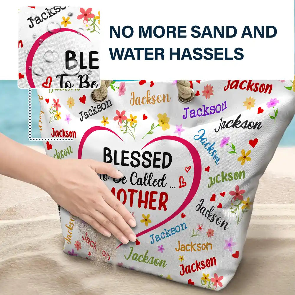 Bless To Be Called Grandma Nana Mom - Personalized Beach Bag - Image 6