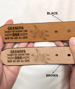 Alternative view of Thanks For Sharing Your DNA - Personalized Engraved Leather Belt
