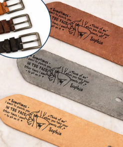 Alternative view of The Face I Want To Sit On Spicy Couple - Personalized Cowhide Leather Belt