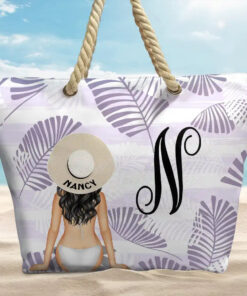 Alternative view of Vine Monogram Girls Beach Trip - Personalized Beach Bag