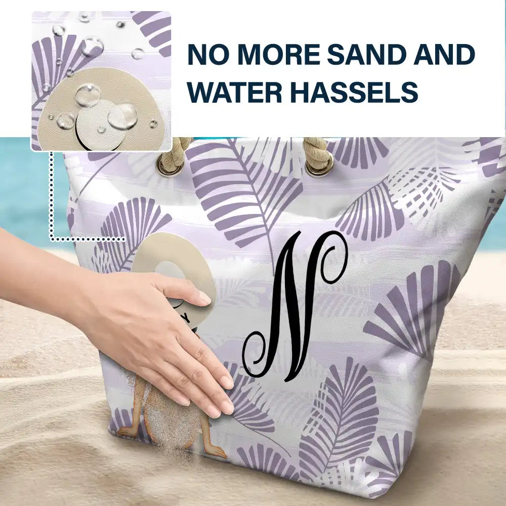Vine Monogram Girls Beach Trip - Personalized Beach Bag - Image 6