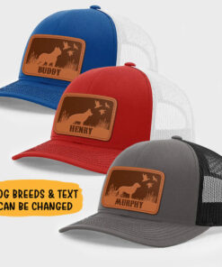 Alternative view of Dog Hunting Duck Hat, Personalized Trucker Leather Patch Hat, Gift For Dad
