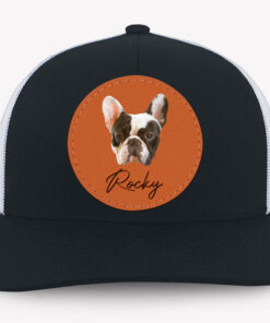 Photo Face Cutout Hat, Personalized Trucker Leather Patch Hat, Gifts For Dad, Custom Photo